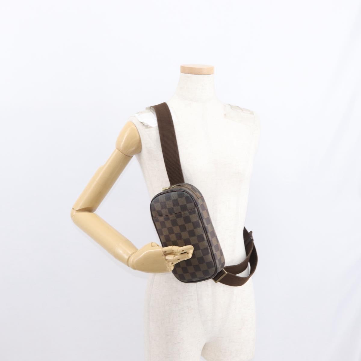 LOUIS VUITTON Damier Ebene Pochette Gange Bag SPO N48048 LV Auth am10401
