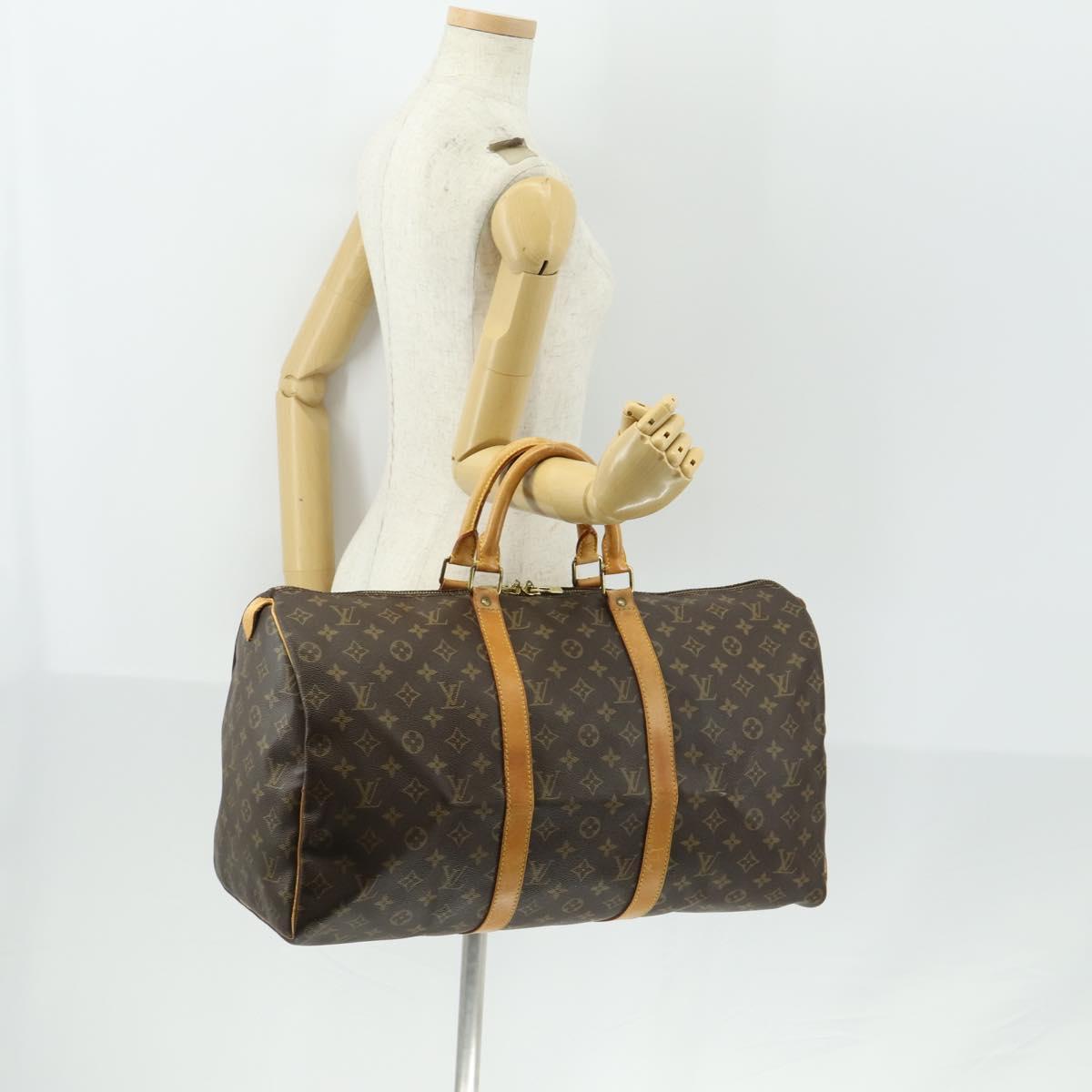 LOUIS VUITTON Monogram Keepall 50 Boston Bag M41426 LV Auth am10405