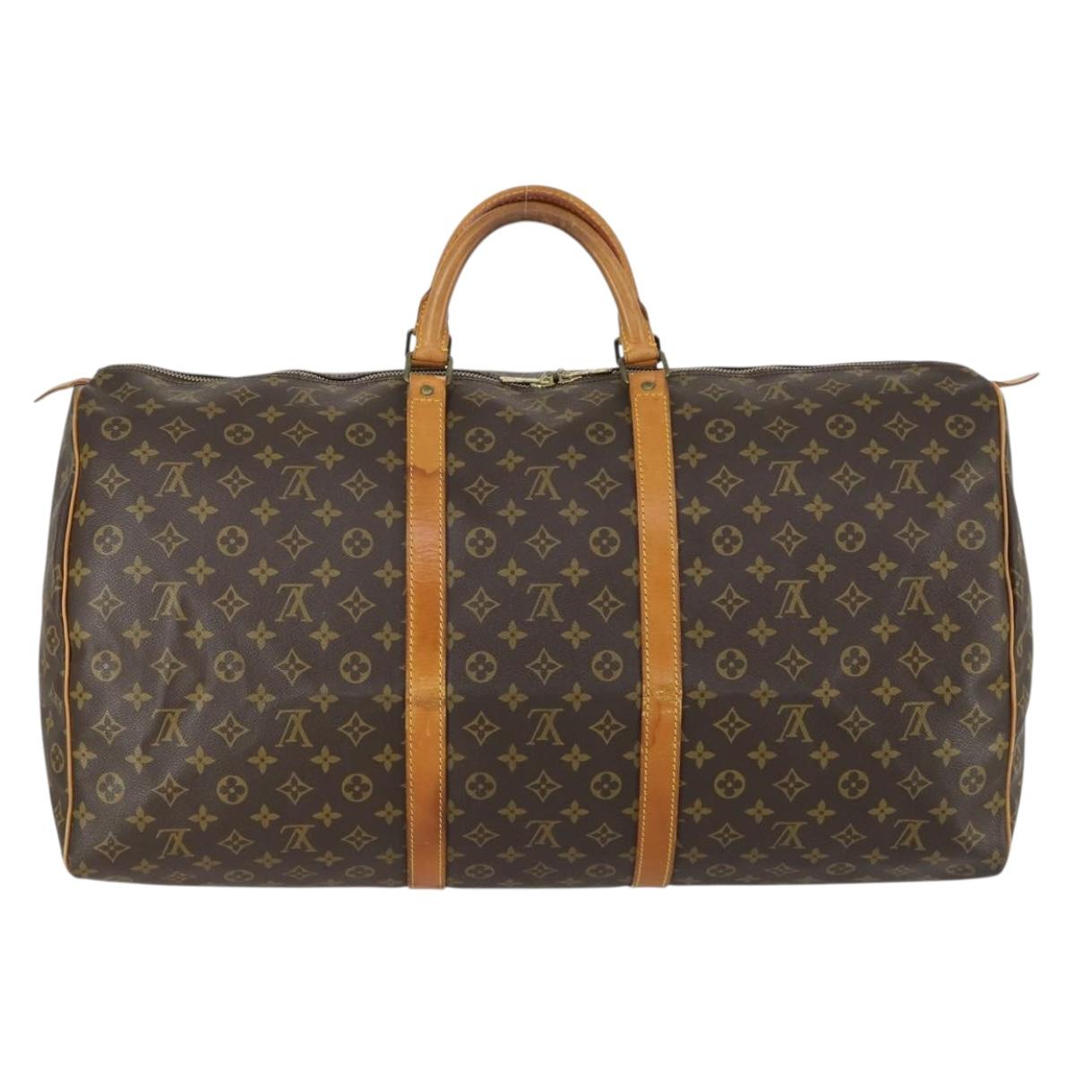 LOUIS VUITTON Monogram Keepall 60 Boston Bag M41422 LV Auth am10407