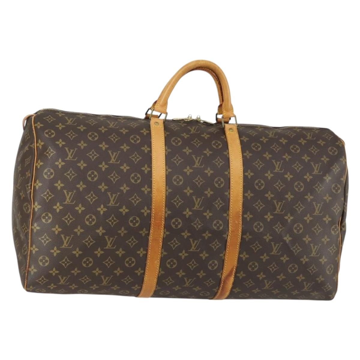 LOUIS VUITTON Monogram Keepall 60 Boston Bag M41422 LV Auth am10408