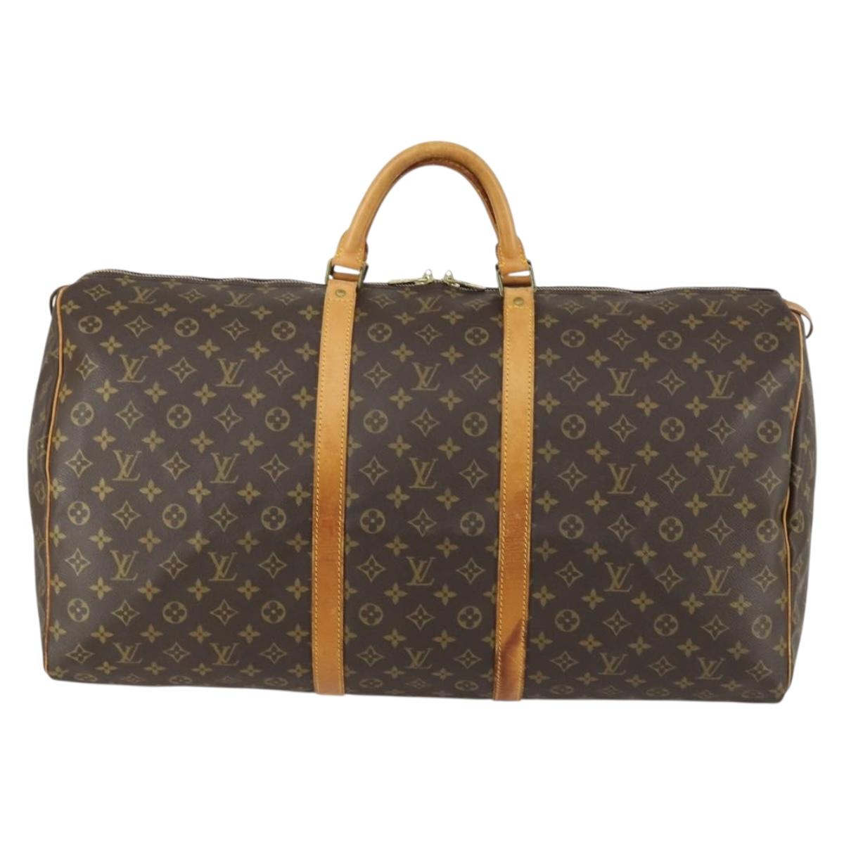 LOUIS VUITTON Monogram Keepall 60 Boston Bag M41422 LV Auth am10408