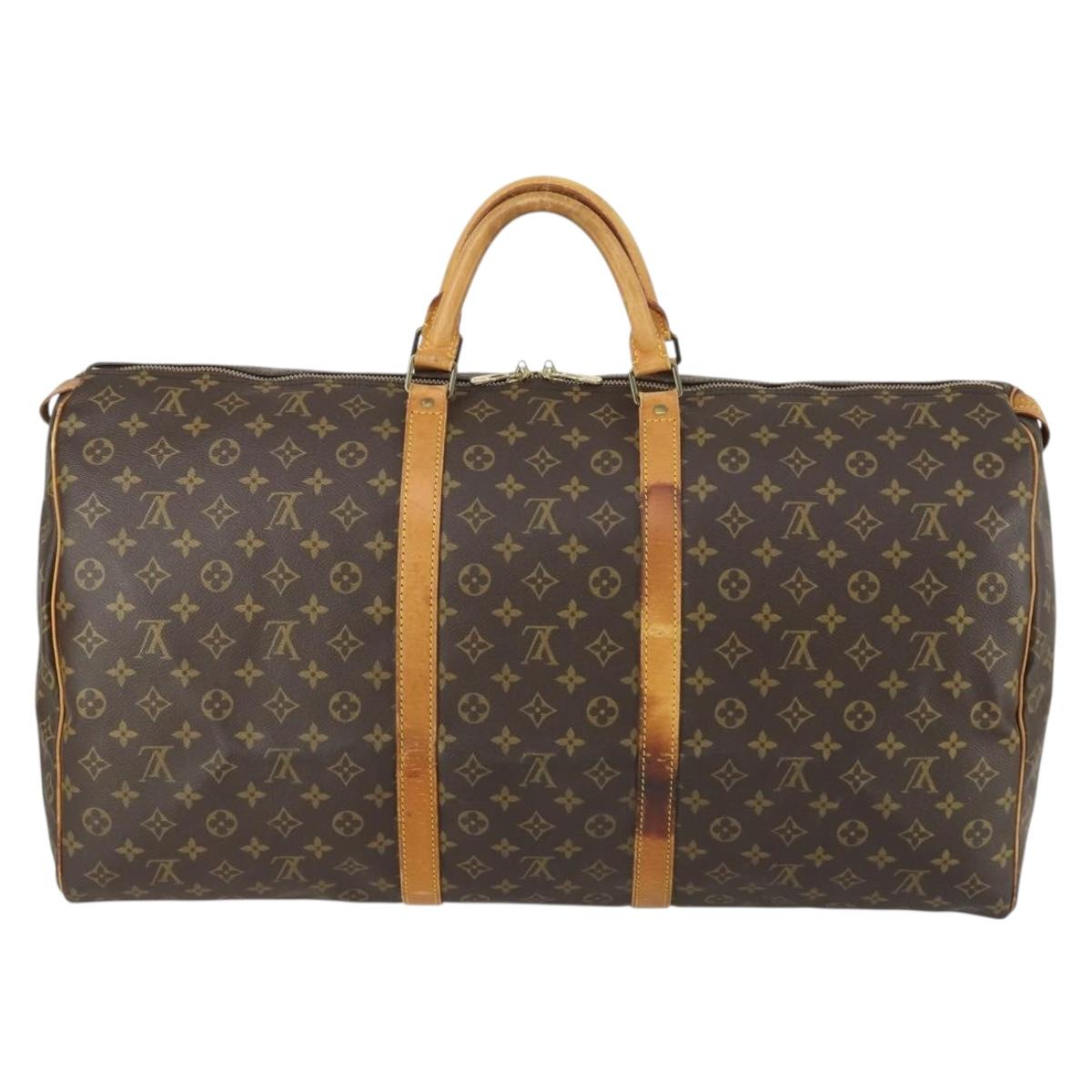 LOUIS VUITTON Monogram Keepall 60 Boston Bag M41422 LV Auth am10408
