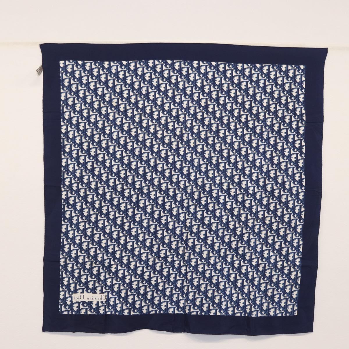 Christian Dior Trotter Scarf Silk Navy Auth am10416