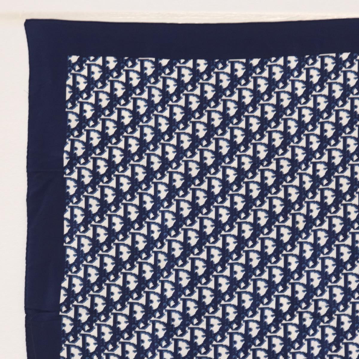 Christian Dior Trotter Scarf Silk Navy Auth am10416