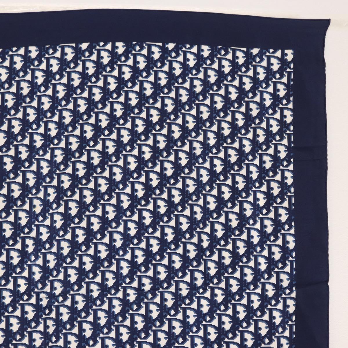 Christian Dior Trotter Scarf Silk Navy Auth am10416