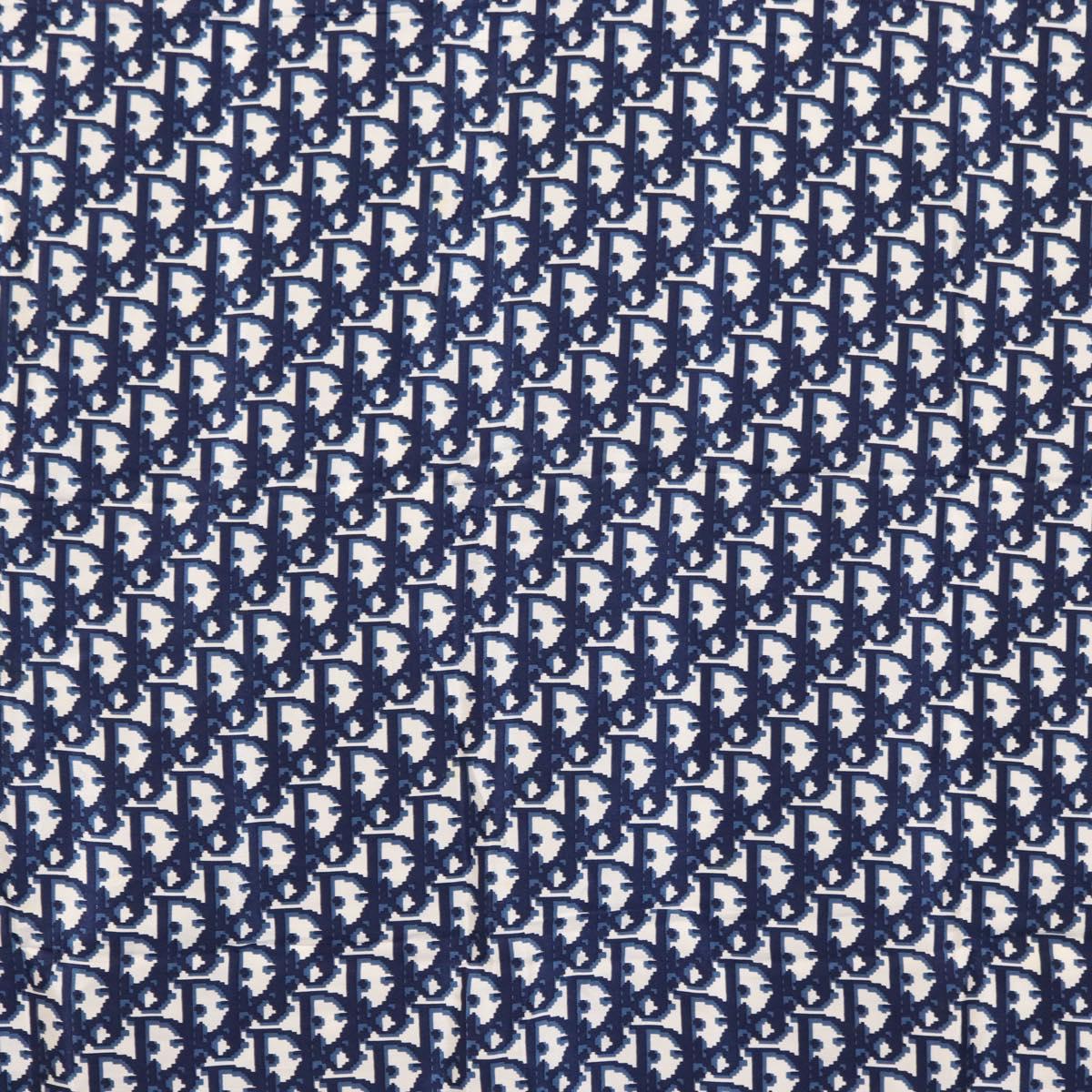 Christian Dior Trotter Scarf Silk Navy Auth am10416