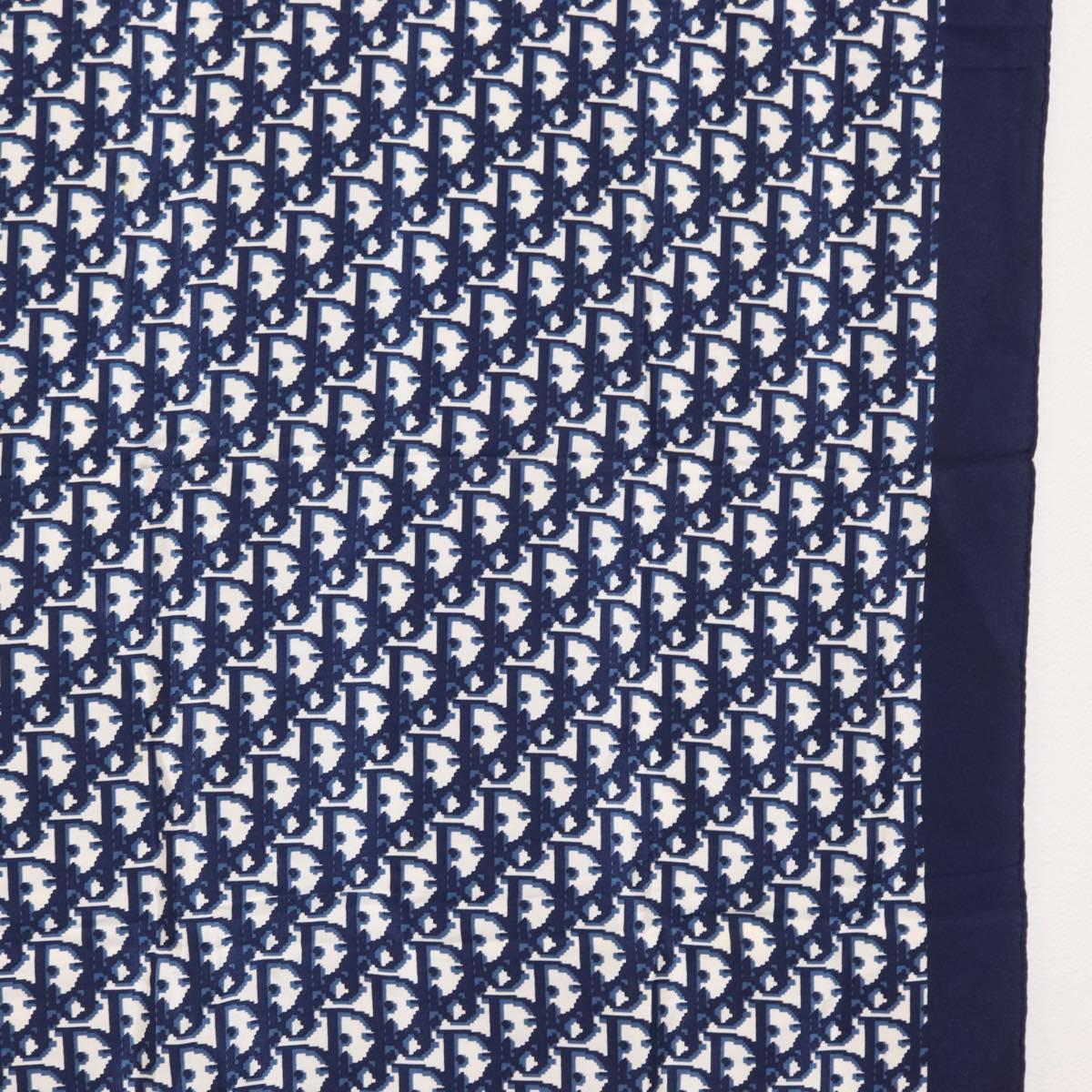 Christian Dior Trotter Scarf Silk Navy Auth am10416