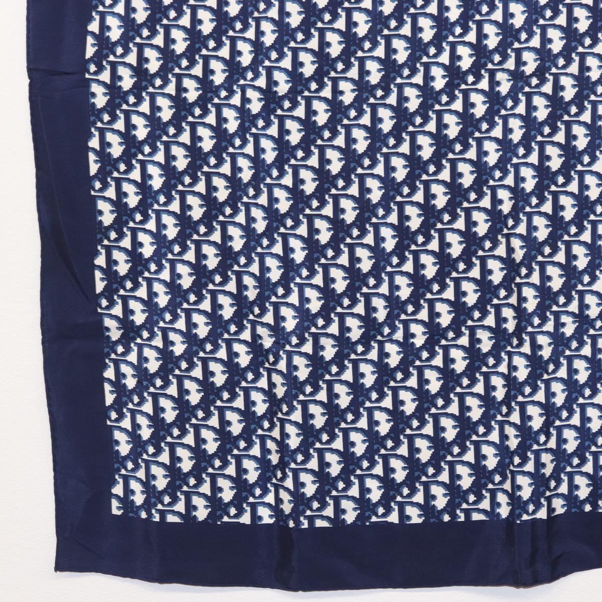 Christian Dior Trotter Scarf Silk Navy Auth am10416