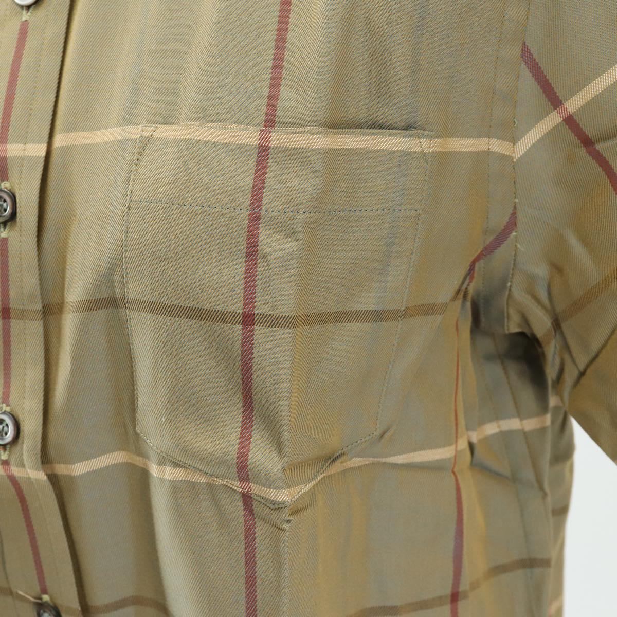 Burberrys Nova Check Short Sleeve Shirt Cotton Beige Auth am10420