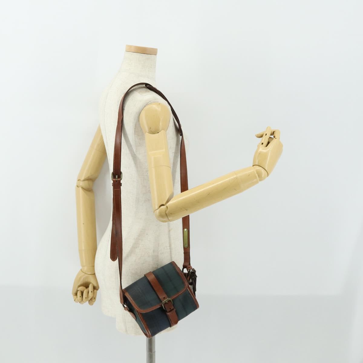 Polo Ralph Lauren Check Shoulder Bag PVC Green Auth am10430
