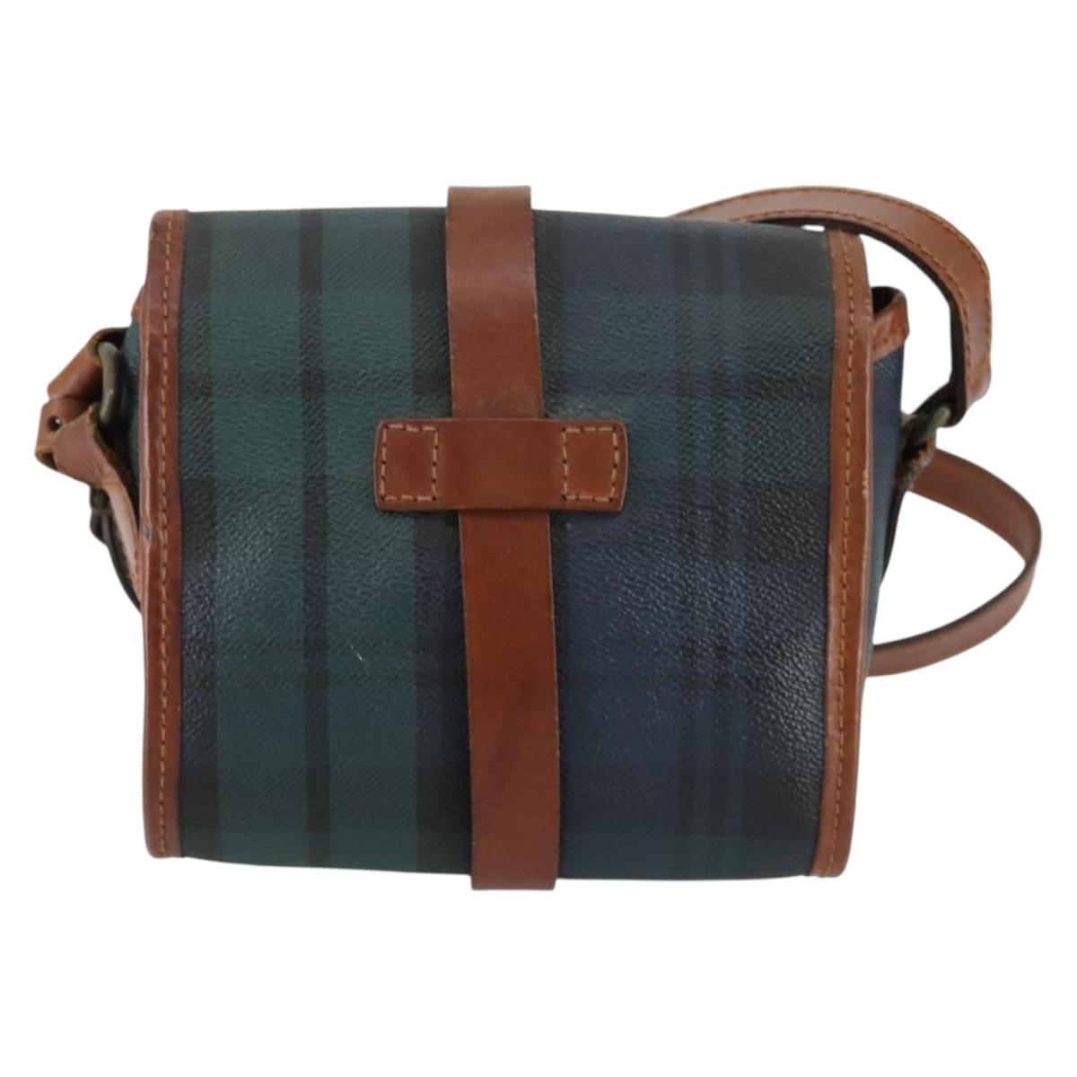 Polo Ralph Lauren Check Shoulder Bag PVC Green Auth am10430