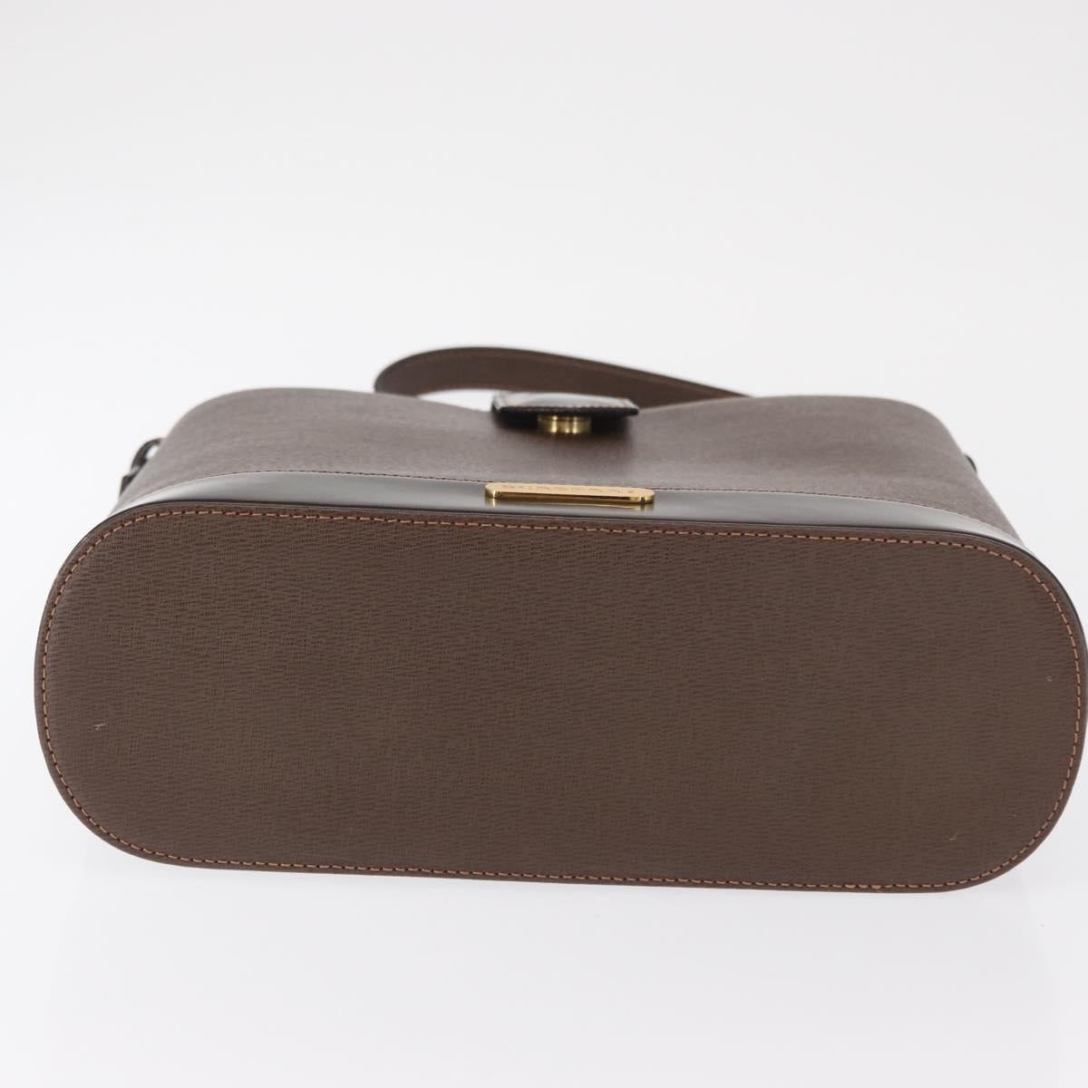 BURBERRY Shoulder Bag Leather Brown Gold Auth am10439