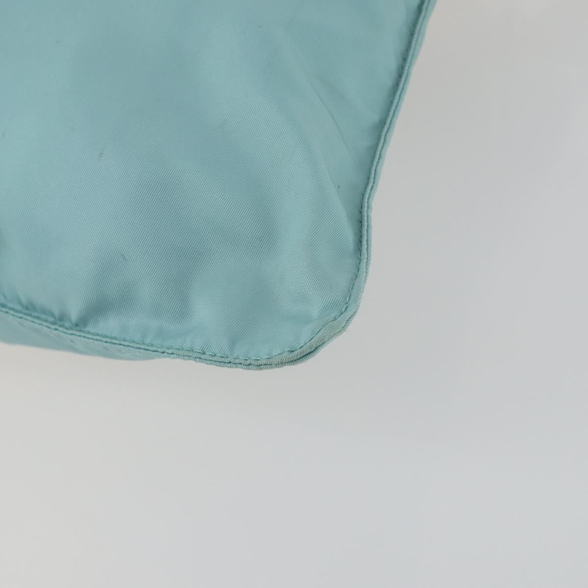 PRADA Shoulder Bag Nylon Light Blue Silver Auth am10448