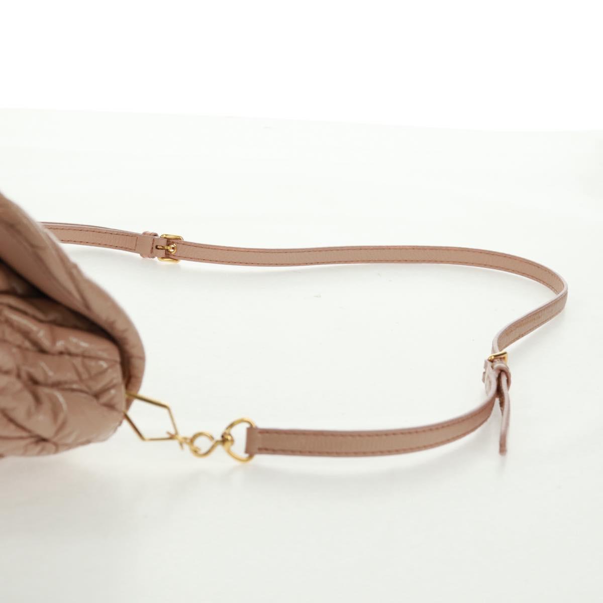 Miu Miu Hand Bag Patent leather 2way Pink Gold Auth am10466V