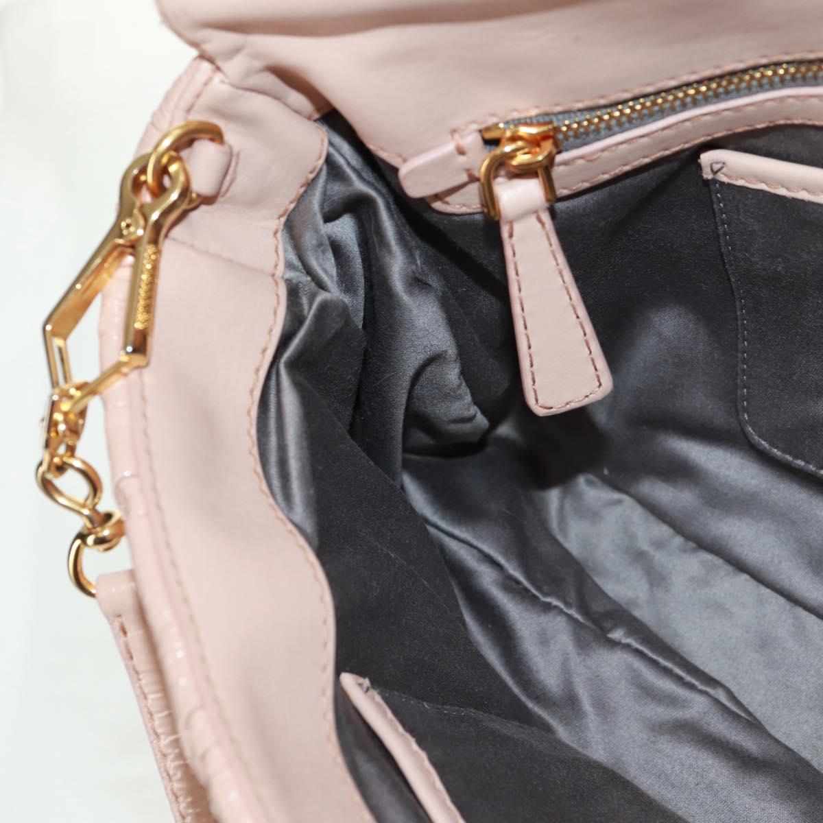 Miu Miu Hand Bag Patent leather 2way Pink Gold Auth am10466V