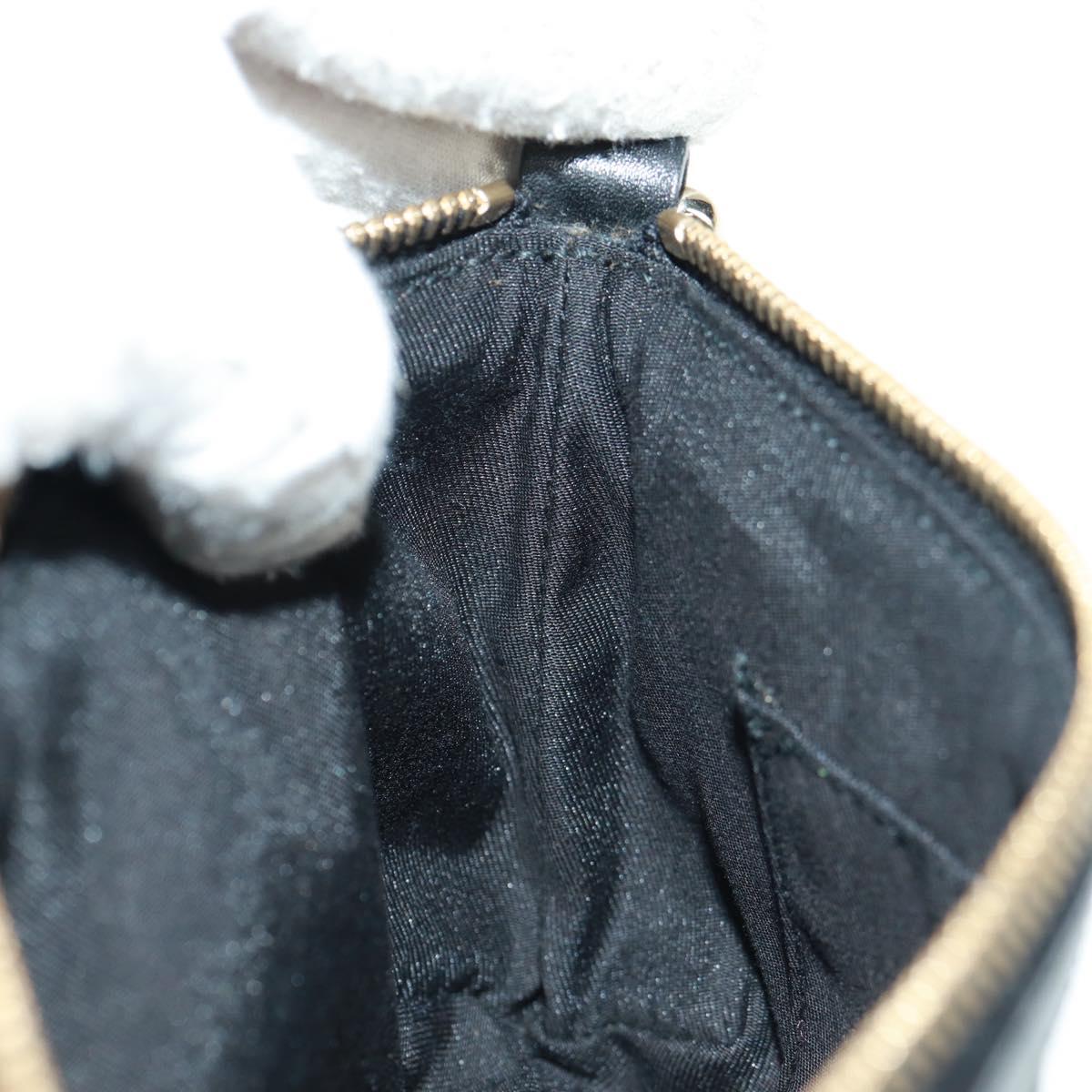 GUCCI GG Canvas Web Sherry Line Accessory Pouch Black Gold 191184 Auth am10471V
