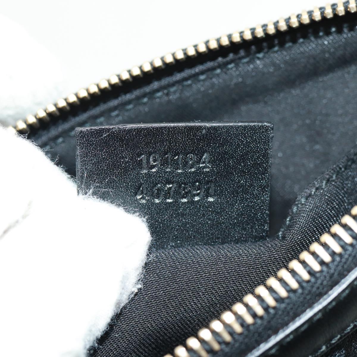 GUCCI GG Canvas Web Sherry Line Accessory Pouch Black Gold 191184 Auth am10471V