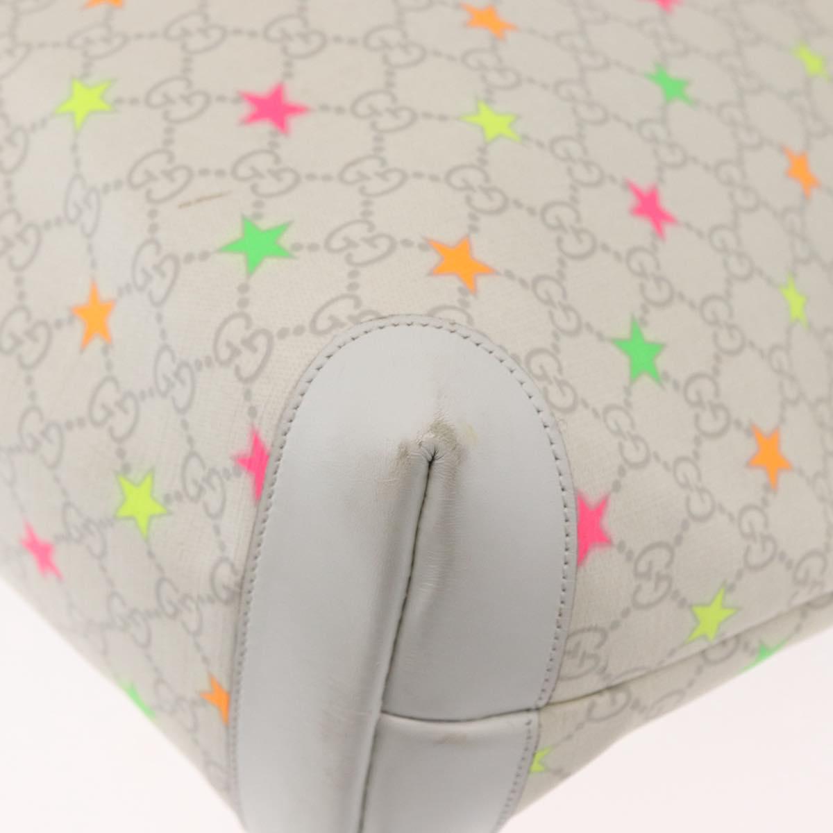 GUCCI GG Supreme Star Tote Bag PVC White 309407 Auth am10476