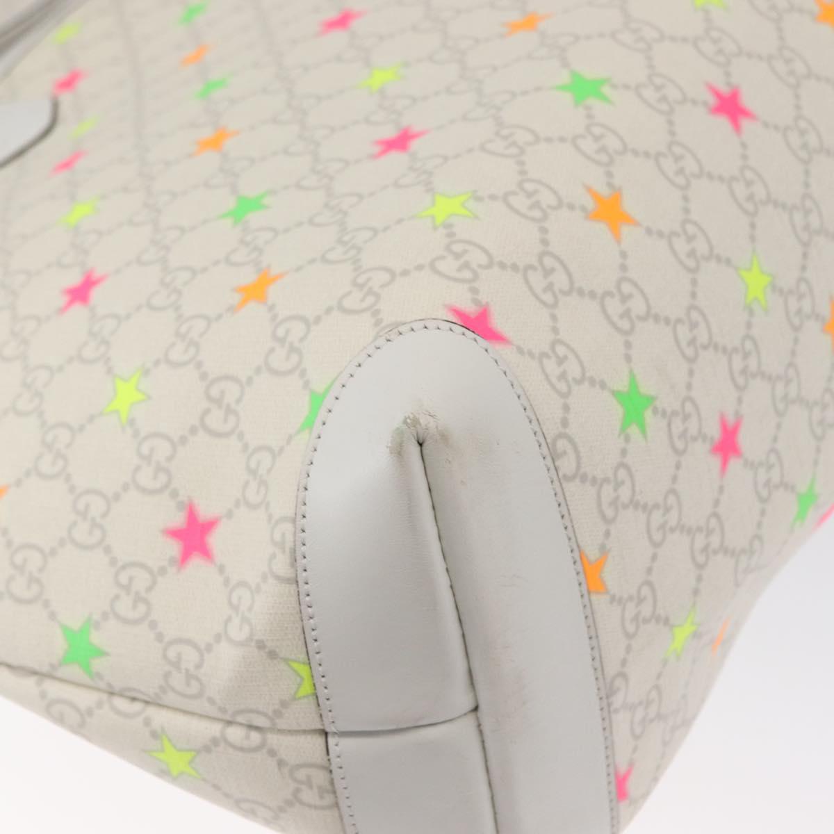 GUCCI GG Supreme Star Tote Bag PVC White 309407 Auth am10476