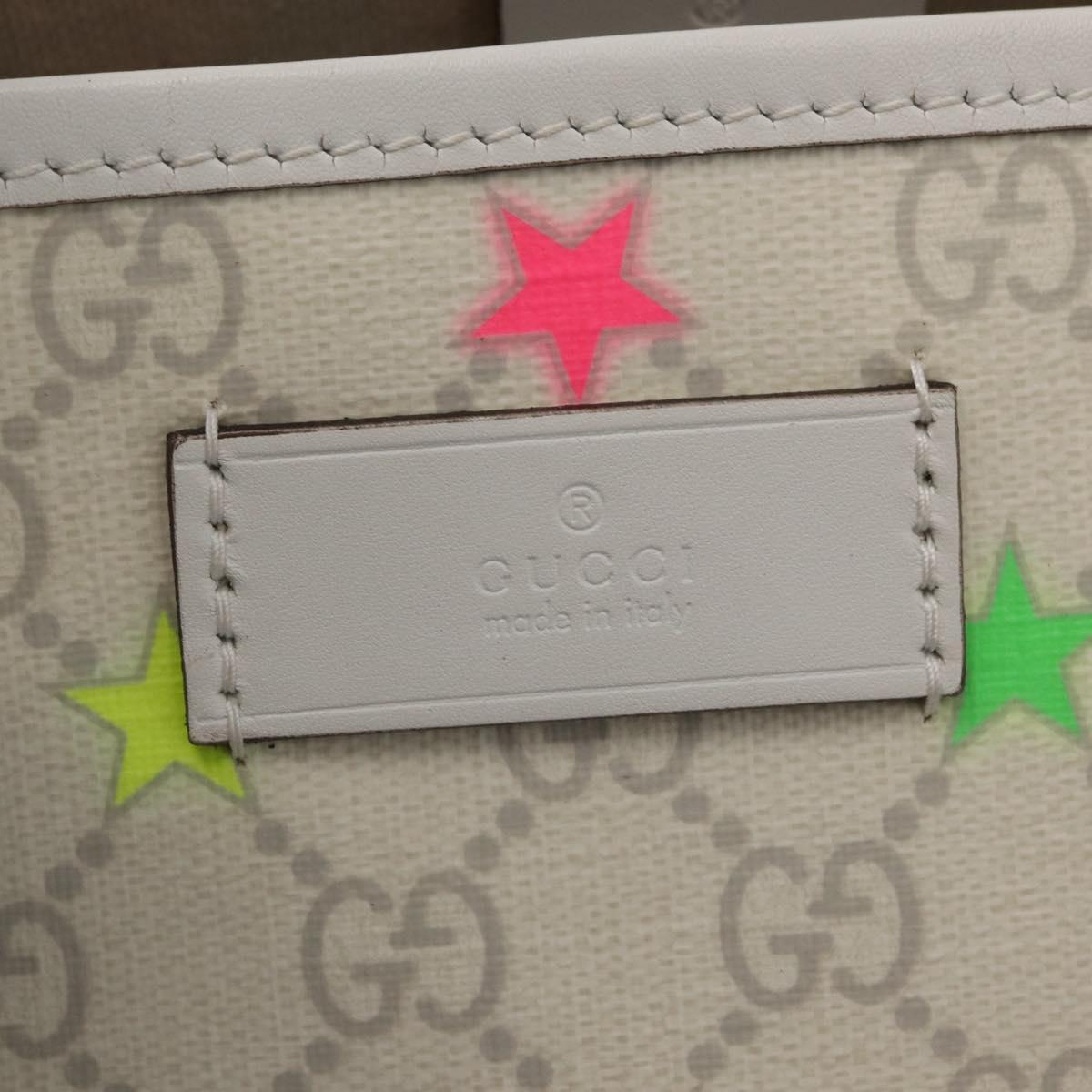 GUCCI GG Supreme Star Tote Bag PVC White 309407 Auth am10476