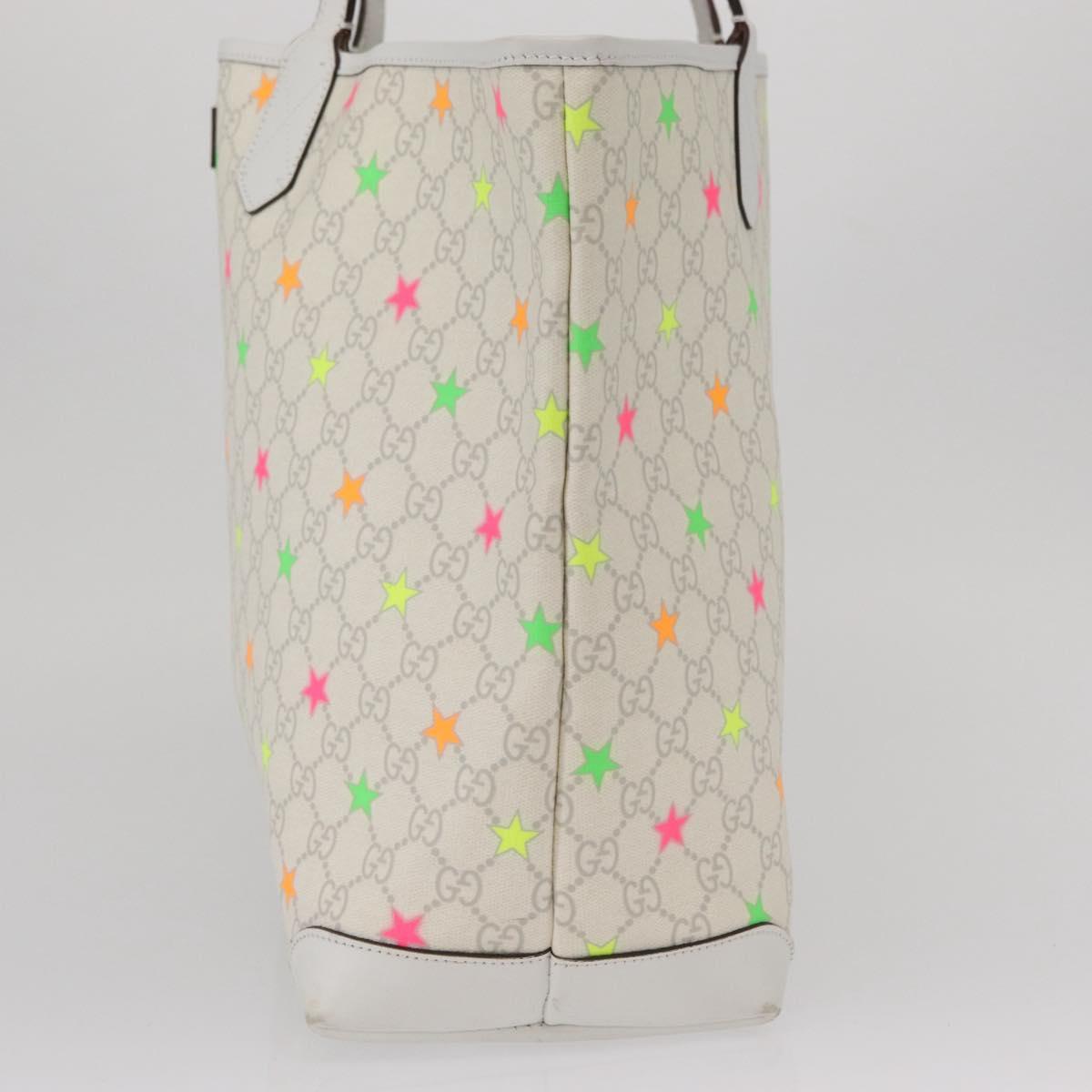 GUCCI GG Supreme Star Tote Bag PVC White 309407 Auth am10476