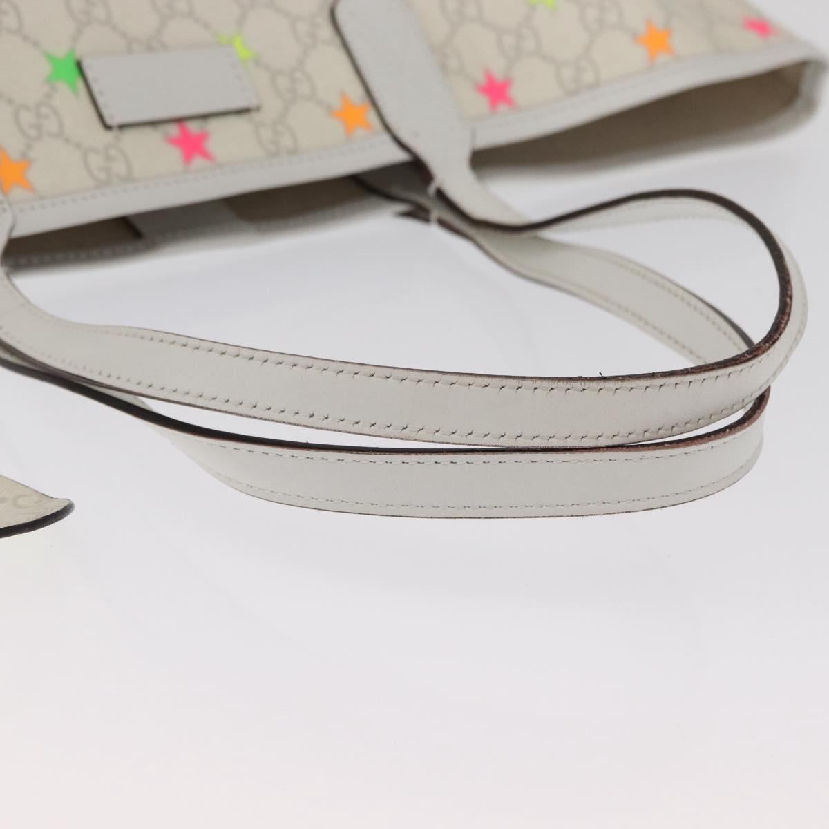 GUCCI GG Supreme Star Tote Bag PVC White 309407 Auth am10476