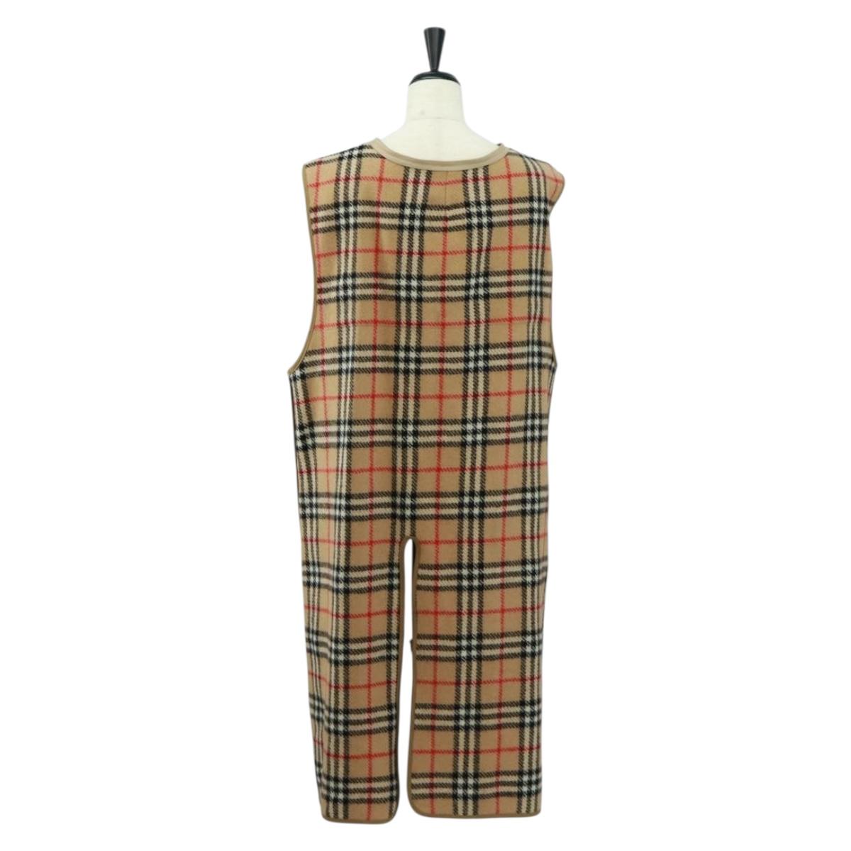 Burberrys Liner Best Nova Check Wool Beige Auth am10505V