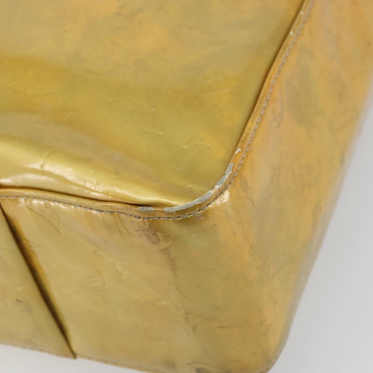 LOUIS VUITTON Monogram Vernis Columbus Tote Bag Lime Yellow M91047 Auth am10510