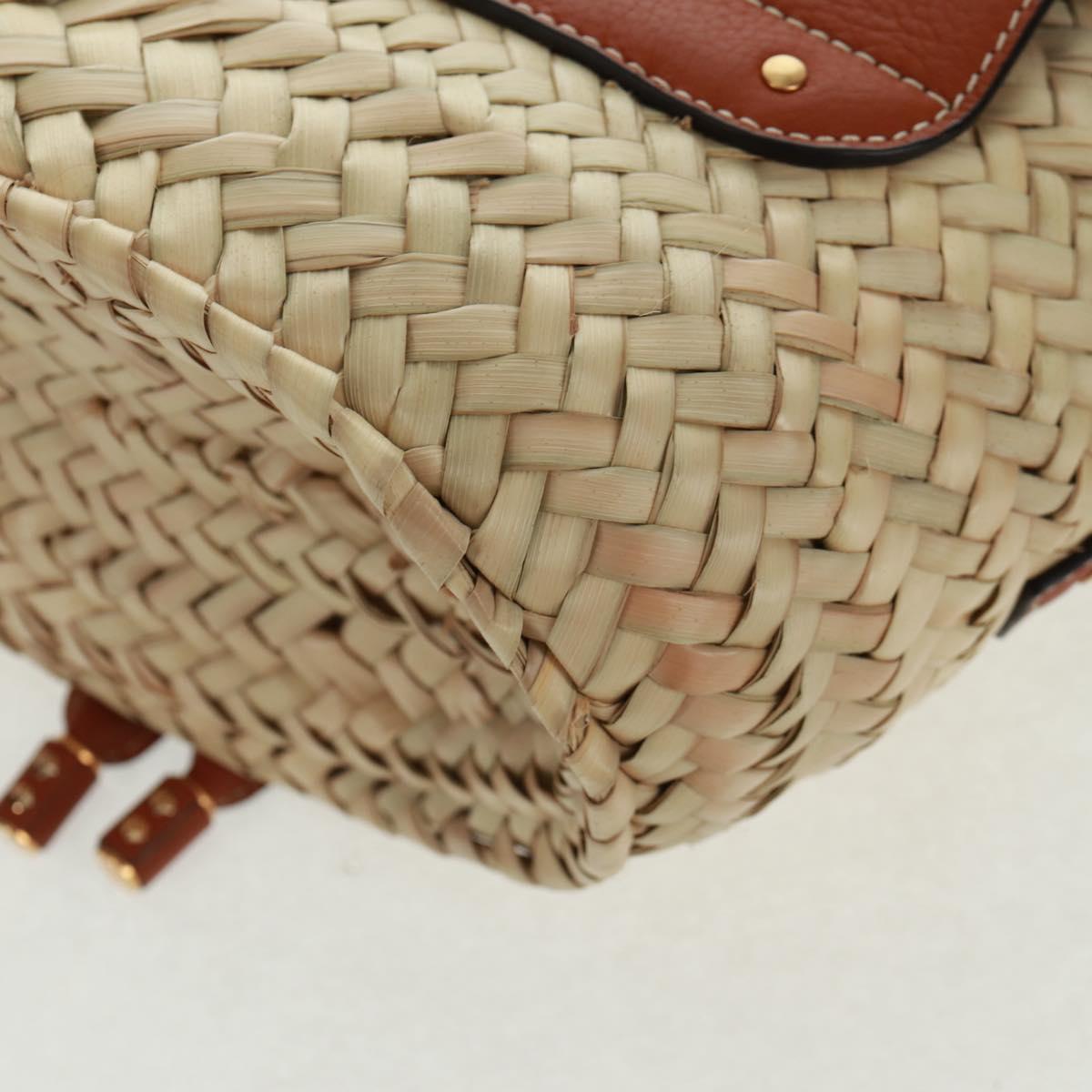 Chloe Mercy Shoulder Bag Raffia Beige Brown Auth am10525V