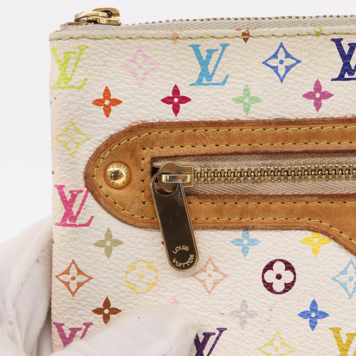 LOUIS VUITTON Monogram Multicolor Pochette GM Pouch White M60027 Auth am10526