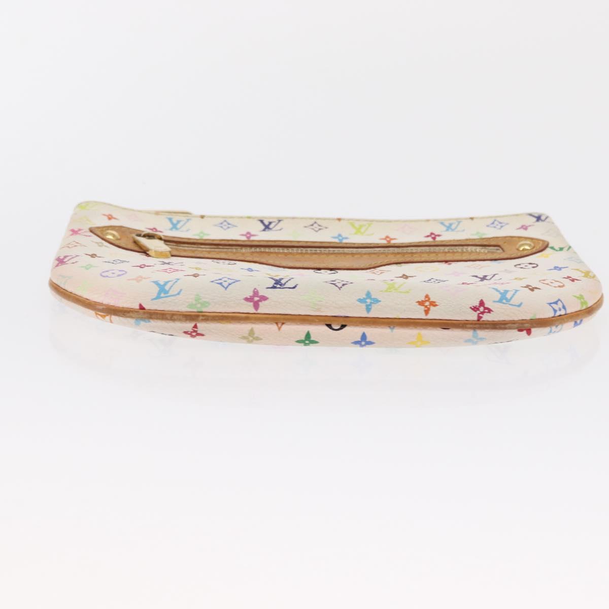 LOUIS VUITTON Monogram Multicolor Pochette GM Pouch White M60027 Auth am10526