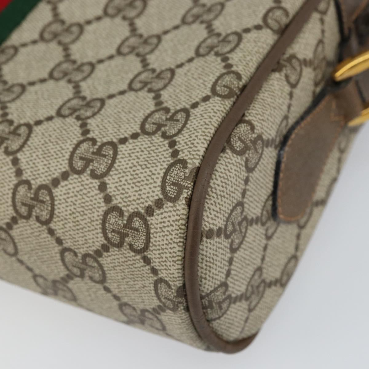 GUCCI GG Supreme Web Sherry Line Shoulder Bag PVC Beige 68 02 004 Auth am10537