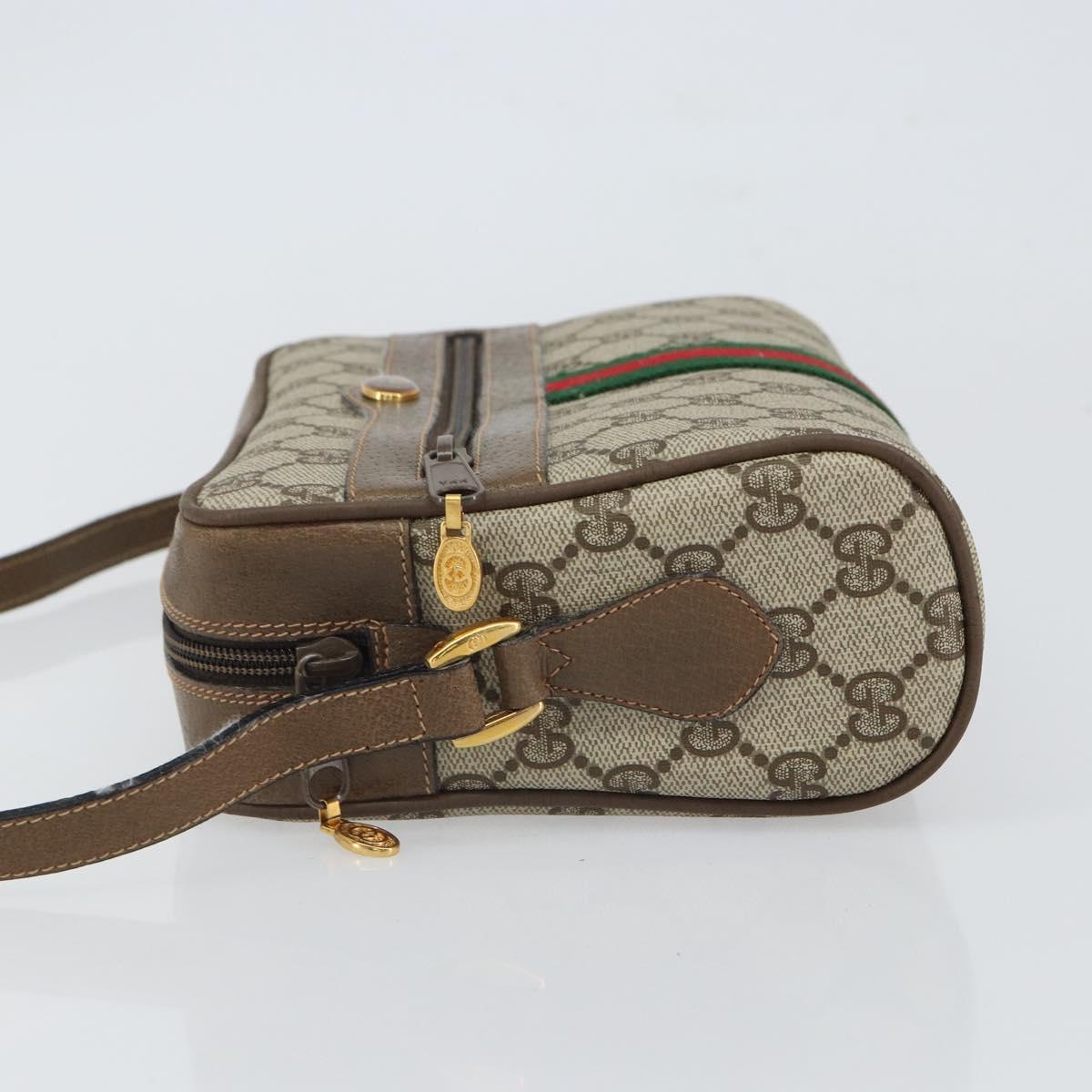 GUCCI GG Supreme Web Sherry Line Shoulder Bag PVC Beige 68 02 004 Auth am10537