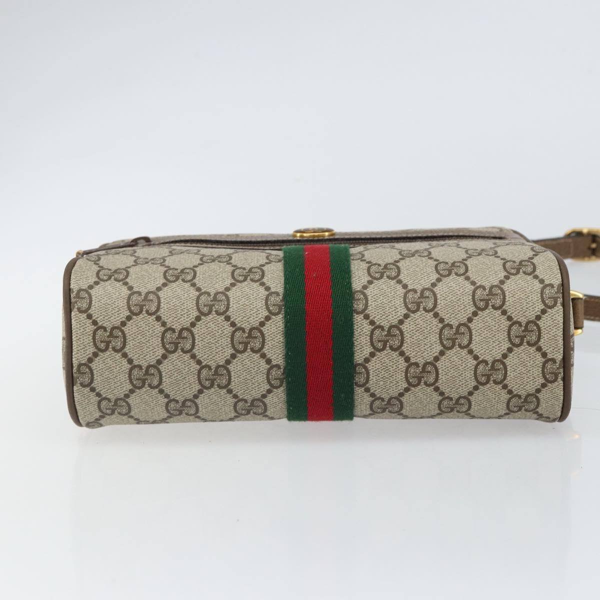 GUCCI GG Supreme Web Sherry Line Shoulder Bag PVC Beige 68 02 004 Auth am10537