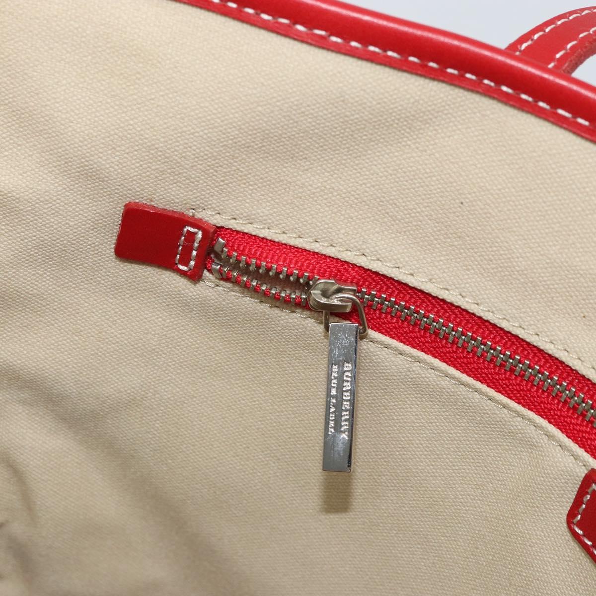 BURBERRY Blue Label Tote Bag Canvas Ivory Silver Auth am10541