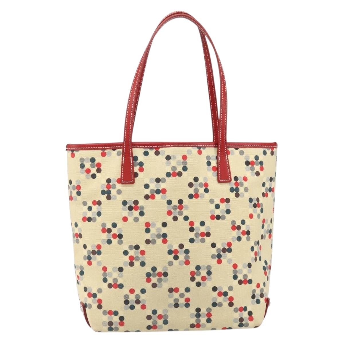 BURBERRY Blue Label Tote Bag Canvas Ivory Silver Auth am10541