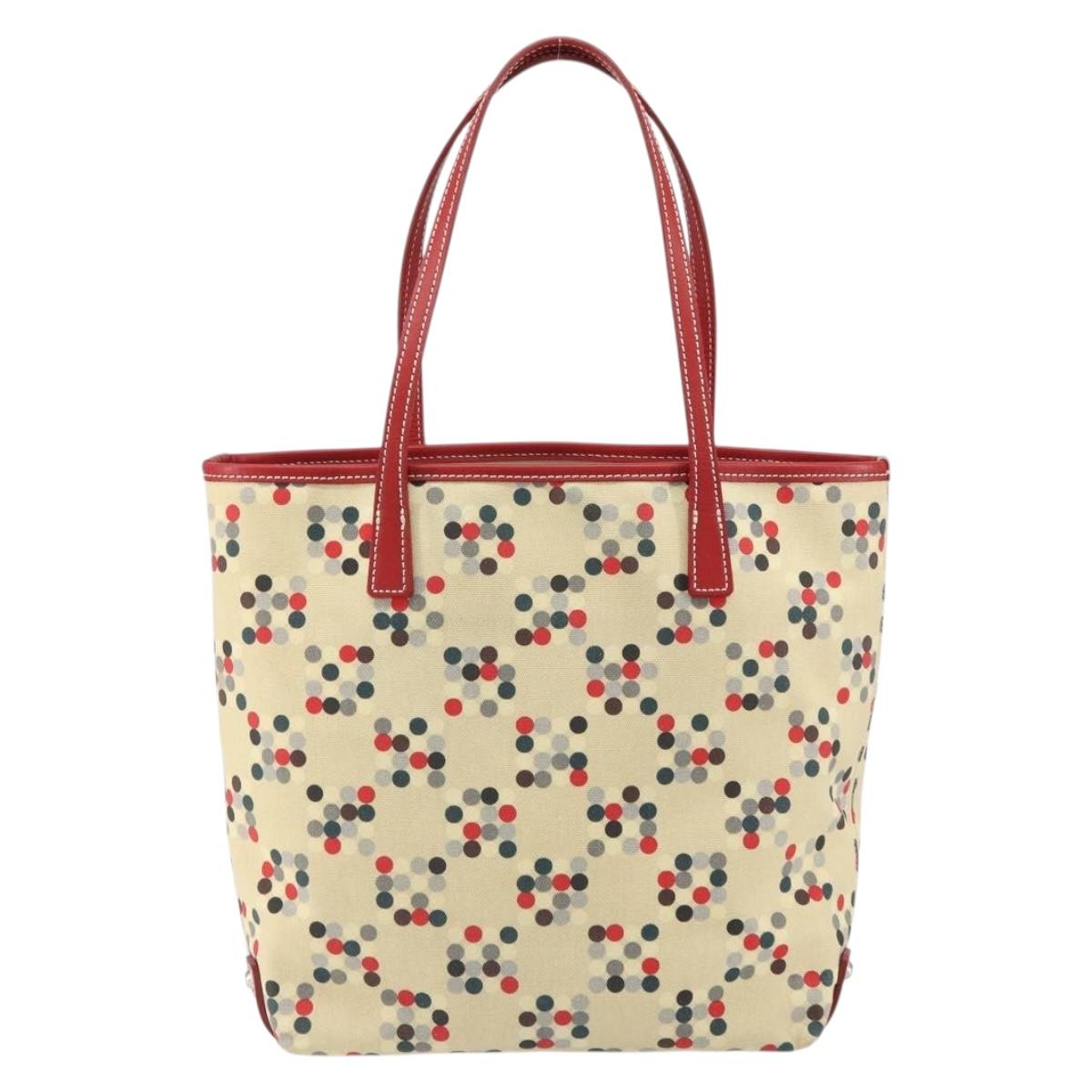 BURBERRY Blue Label Tote Bag Canvas Ivory Silver Auth am10541