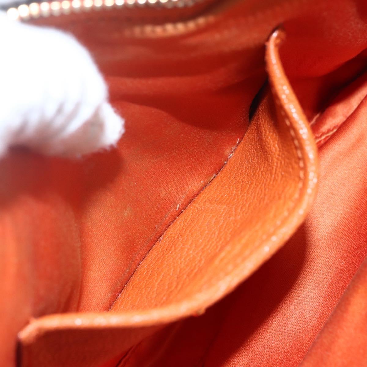 Miu Miu Shoulder Bag Leather Orange Gold Auth am10543