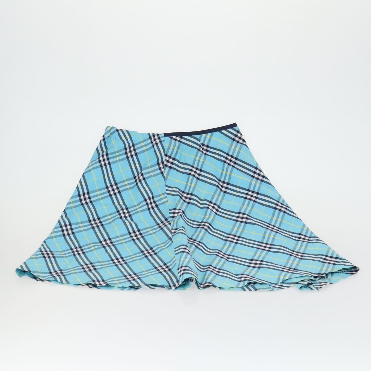 BURBERRY Nova Check Skirt Cotton 7 Set Beige Red blue Auth am10553