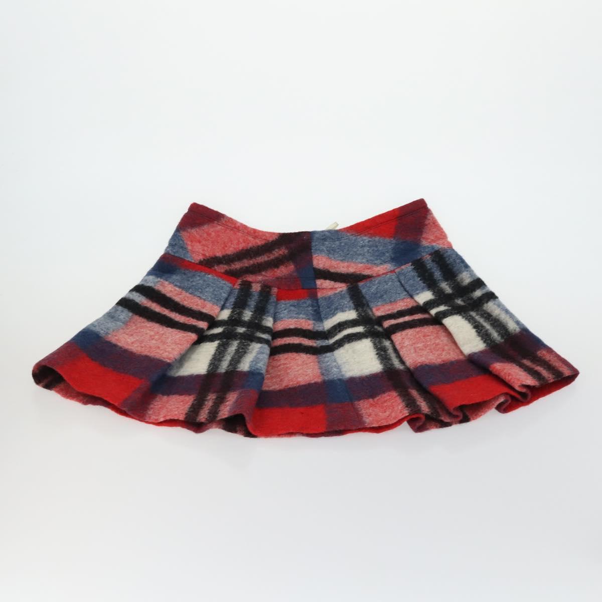 BURBERRY Nova Check Skirt Cotton 7 Set Beige Red blue Auth am10553