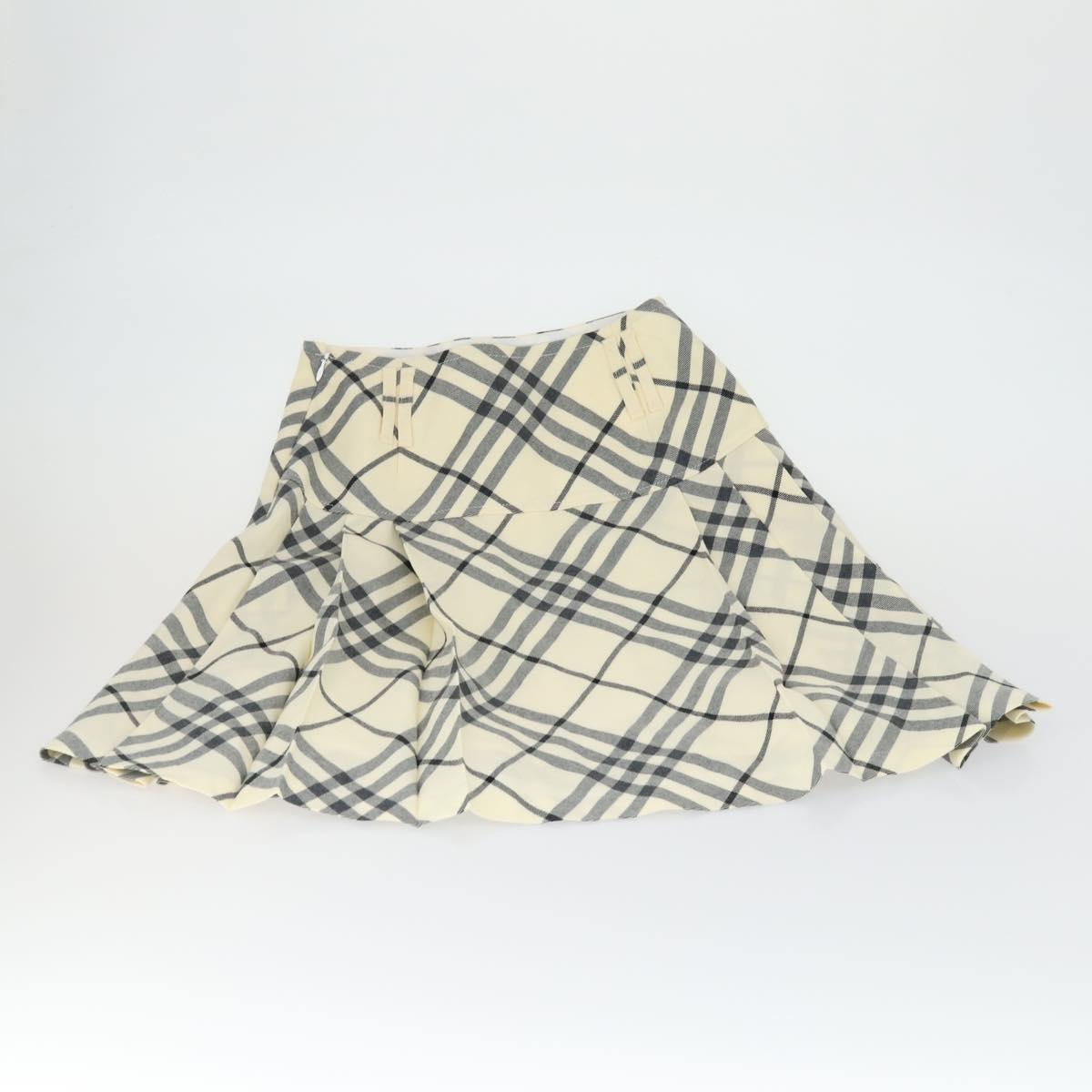 BURBERRY Nova Check Skirt Cotton 7 Set Beige Red blue Auth am10553