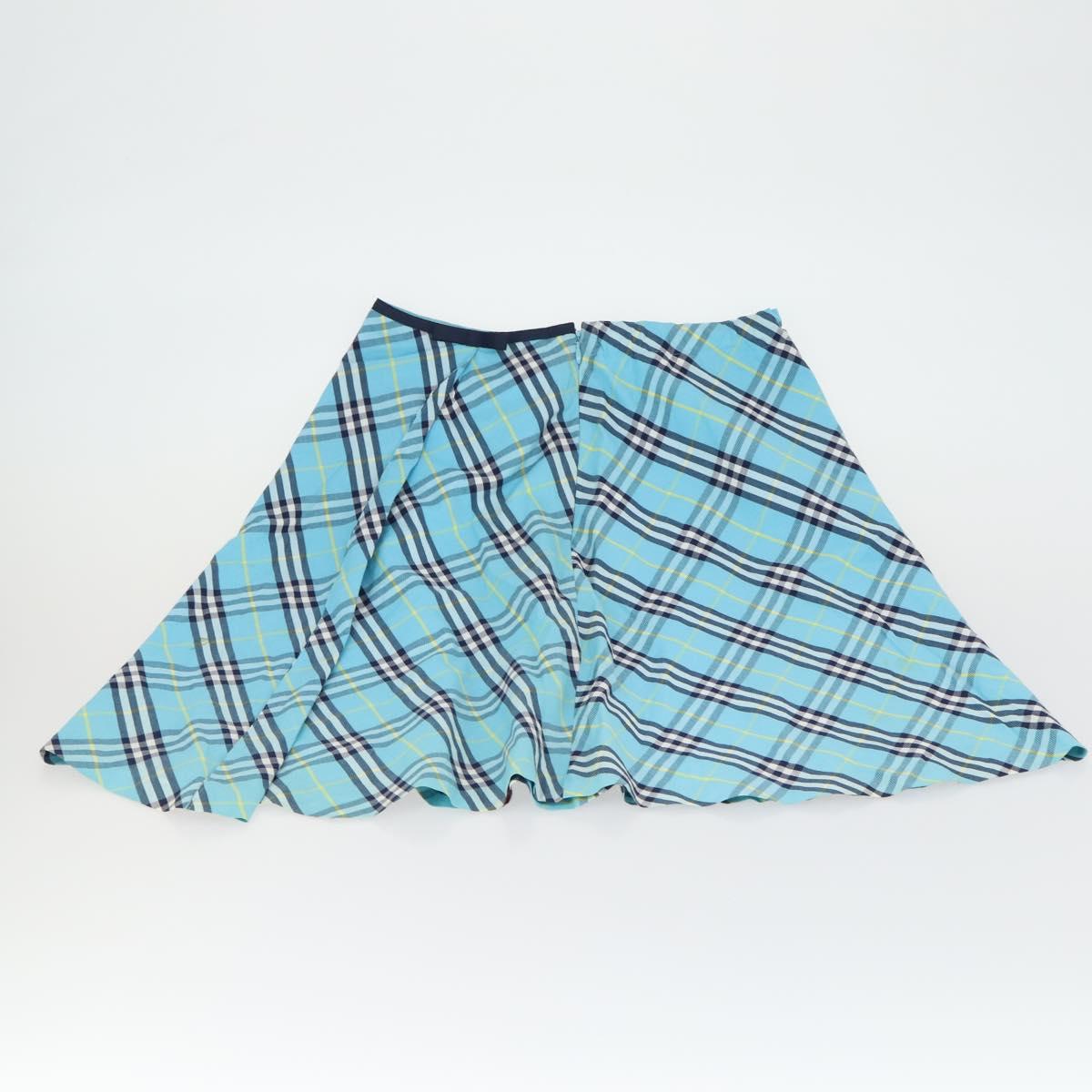 BURBERRY Nova Check Skirt Cotton 7 Set Beige Red blue Auth am10553