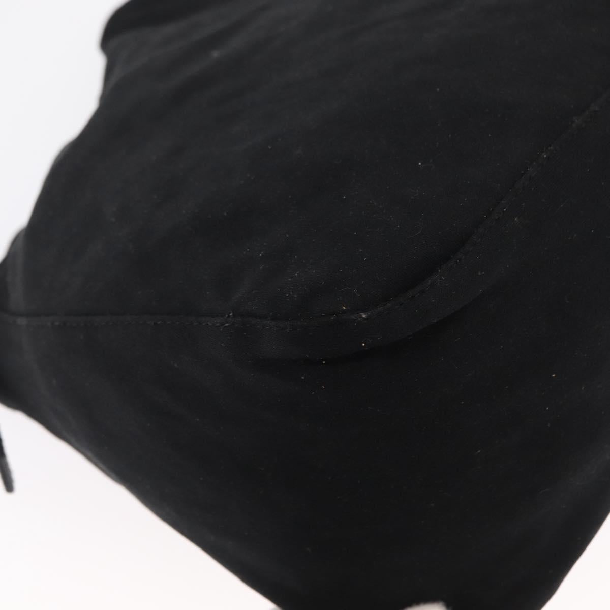 FENDI Jersey Mamma Bucket Shoulder Bag Nylon Black Silver Auth am10557