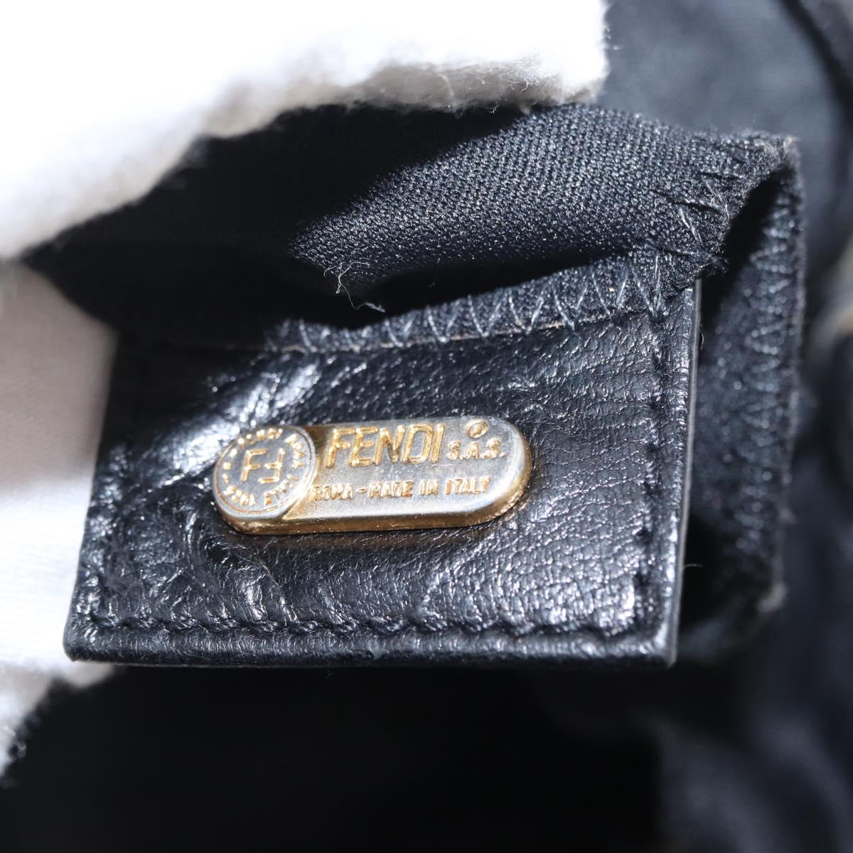 FENDI Jersey Mamma Bucket Shoulder Bag Nylon Black Silver Auth am10557