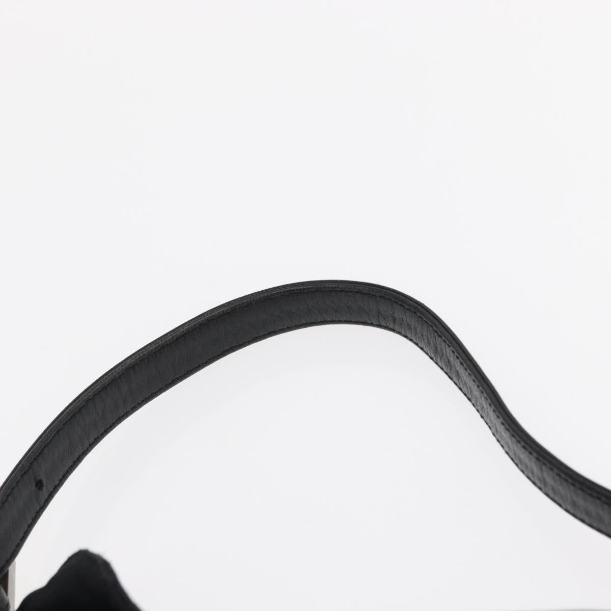 FENDI Jersey Mamma Bucket Shoulder Bag Nylon Black Silver Auth am10557