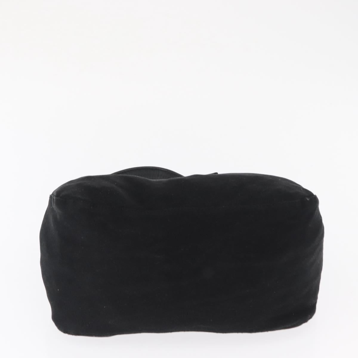 FENDI Jersey Mamma Bucket Shoulder Bag Nylon Black Silver Auth am10557