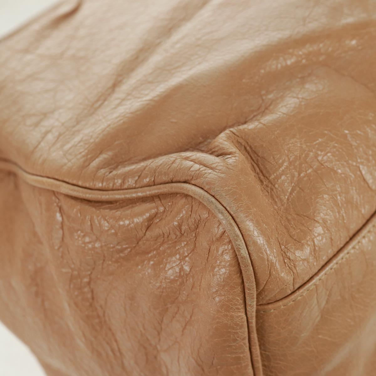 BALENCIAGA Classic Vero Hand Bag Leather Beige 235216 Auth am10563V