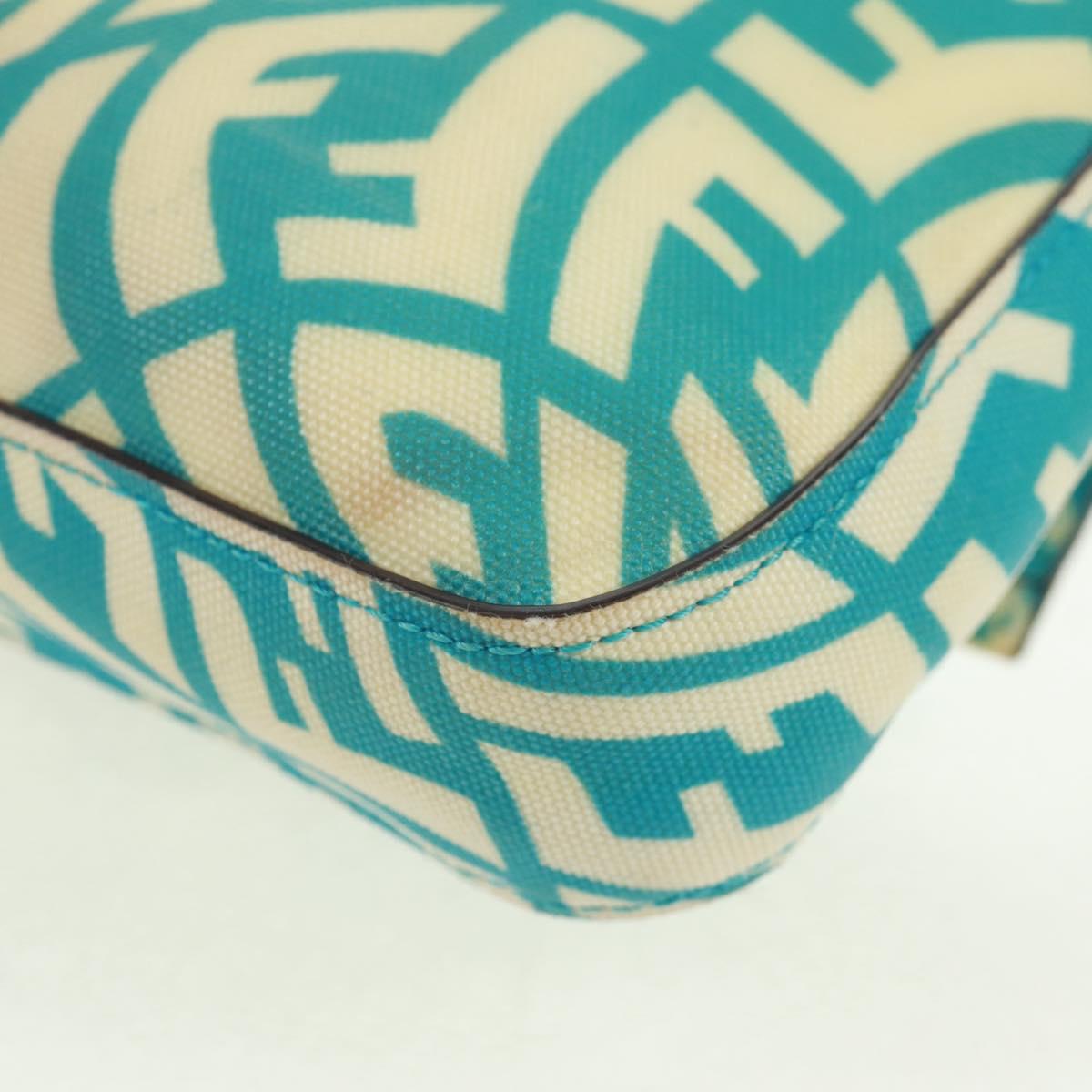 FENDI Zucca Canvas Mamma bucket Shoulder Bag Baby Blue Gold Auth am10568V
