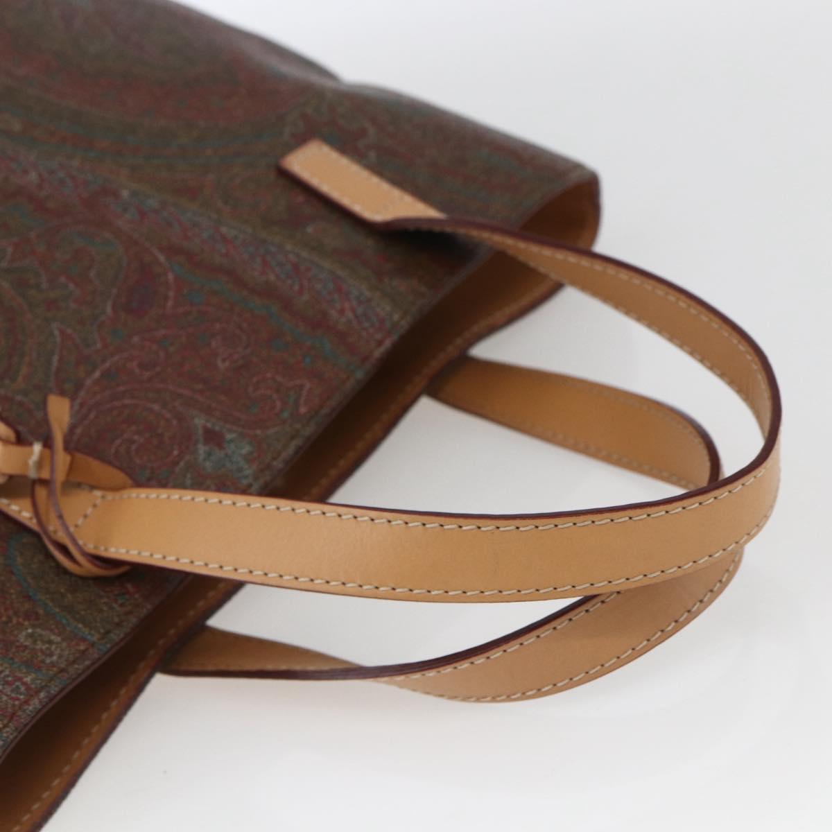 ETRO Paisley Tote Bag PVC Bordeaux Gold Auth am10570V