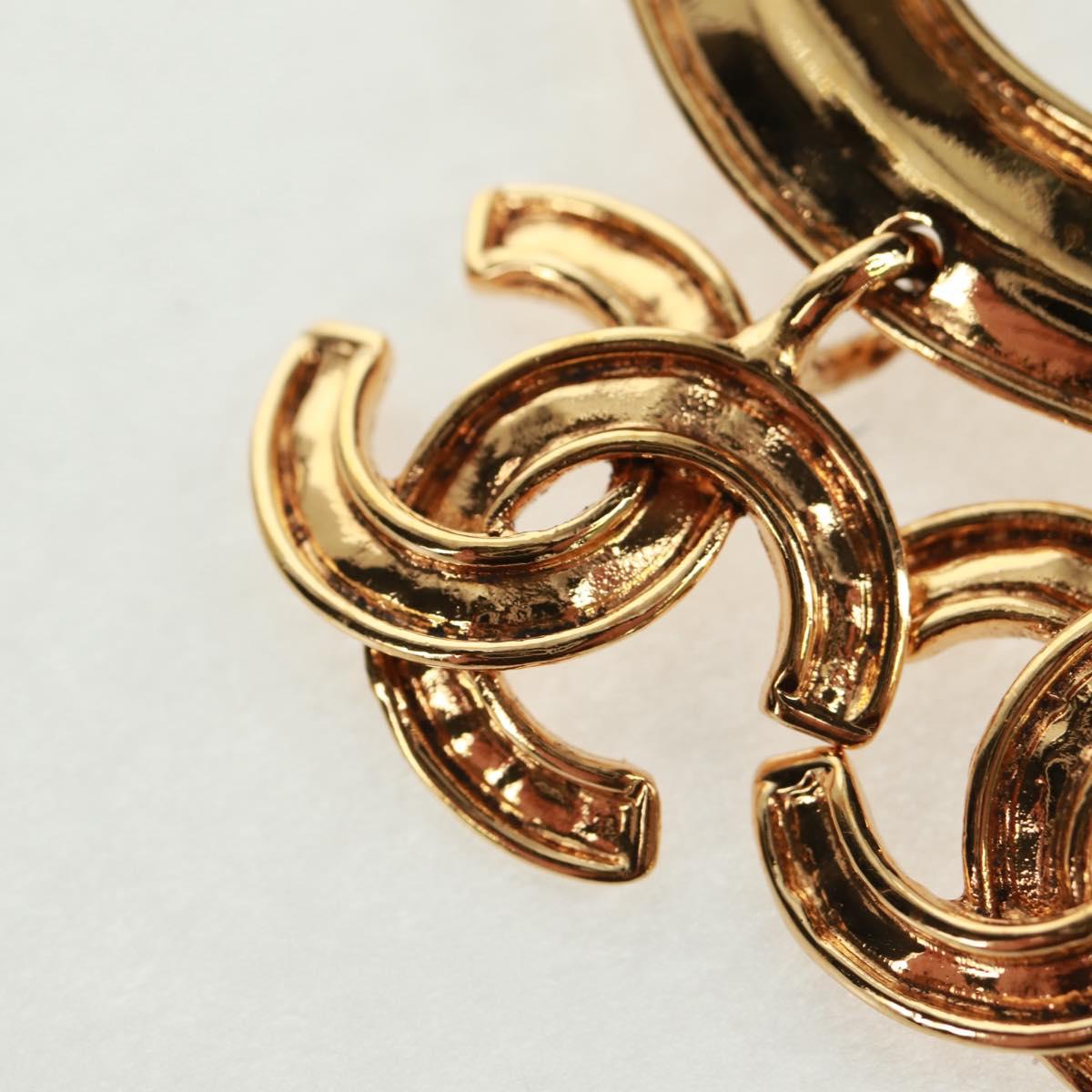 CHANEL CC5 Circle Brooch metal Gold CC Auth am10571V